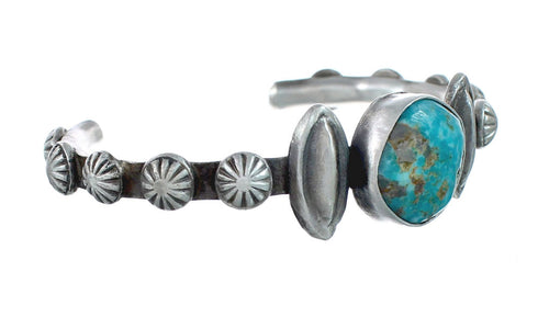 Native American Sterling Silver Turquoise Cuff Bracelet AX129803